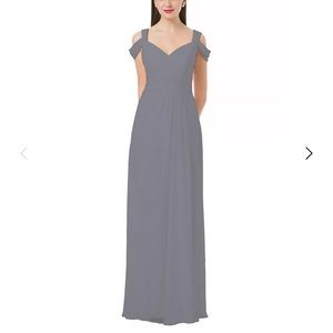Bill Levkoff grey bridesmaid dress